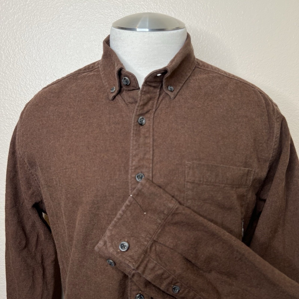 Eddie Bauer Mens TXL Classic Fit Brown Chamois Flannel Shirt Long Sleeve Gorpcor